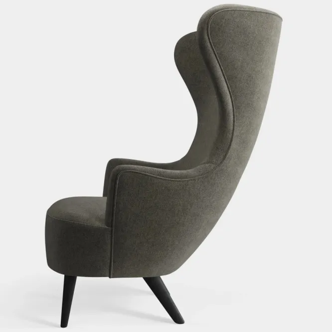 Fotel Wingback Kvadrat Melange Grey Tom Dixon
