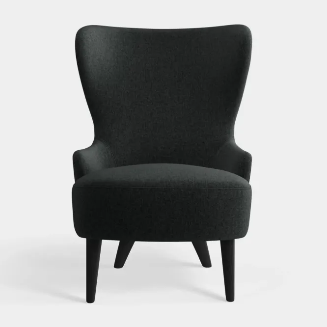 Fotel Wingback Micro Kvadrat Melagne Dark Grey Tom Dixon