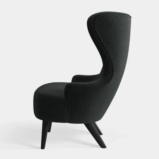 Fotel Wingback Micro Kvadrat Melagne Dark Grey Tom Dixon
