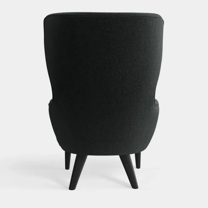 Fotel Wingback Micro Kvadrat Melagne Dark Grey Tom Dixon
