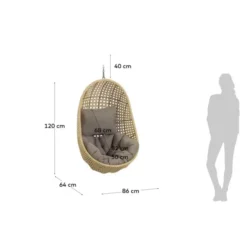 Fotel Wiszący Cira Naturalny Kave Home