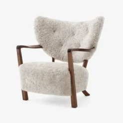 Fotel Wulff Atd2 Walnut Sheepskin Moonlight Andtradition