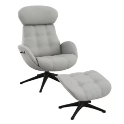 Fotel Wypoczynkowy Chester Z Podnóżkiem Lunar Grey Flexlux