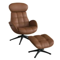 Fotel Wypoczynkowy Chester Z Podnóżkiem Omaha Cognac Brown Flexlux