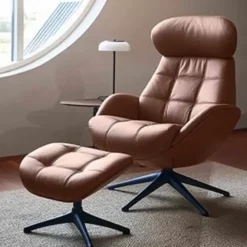 Fotel Wypoczynkowy Chester Z Podnóżkiem Omaha Cognac Brown Flexlux
