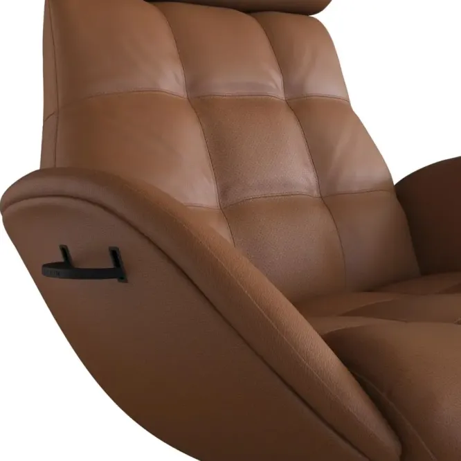 Fotel Wypoczynkowy Chester Z Podnóżkiem Omaha Cognac Brown Flexlux