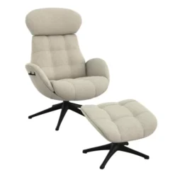 Fotel Wypoczynkowy Chester Z Podnóżkiem Vanilla Cream Flexlux