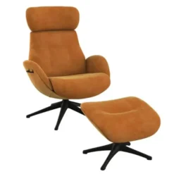 Fotel Wypoczynkowy Elegant Z Podnóżkiem Warm Yellow Flexlux