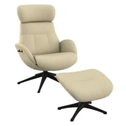 Fotel Wypoczynkowy Elegant Z Podnóżkiem Sandy Beige Flexlux