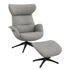 Fotel Wypoczynkowy More Z Podnóżkiem Copparo Light Grey Flexlux