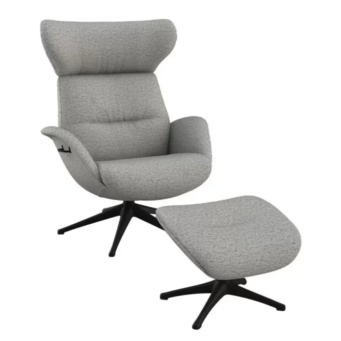 Fotel Wypoczynkowy More Z Podnóżkiem Copparo Light Grey Flexlux
