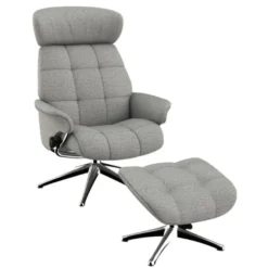 Fotel Wypoczynkowy Skagen Z Podnóżkiem Light Grey 1461 Flexlux