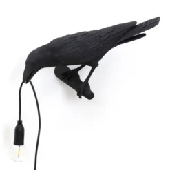 Kinkiet Bird Looking Czarny Seletti