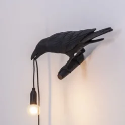 Kinkiet Bird Looking Czarny Seletti