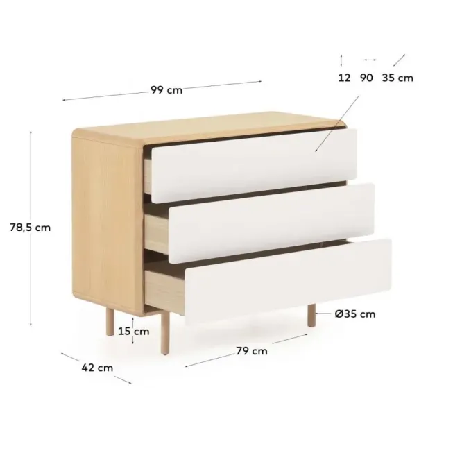 Komoda Anielle 99 Cm Kave Home
