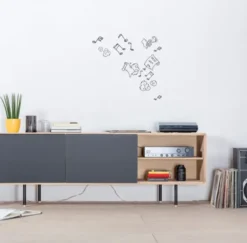 Komoda Dębowa Fina 180X45X64 Cm Czarna Gazzda