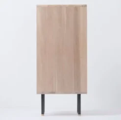 Komoda Dębowa Fina 60X45X100 Cm Czarna Gazzda
