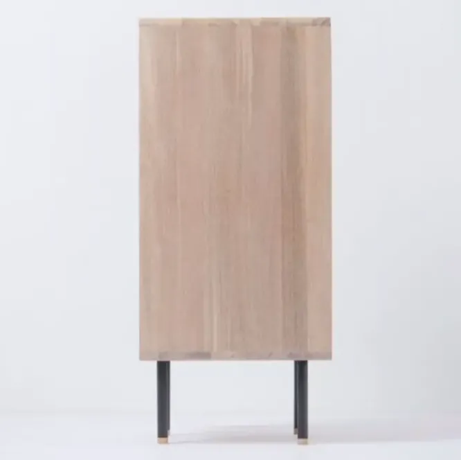 Komoda Dębowa Fina 60X45X100 Cm Czarna Gazzda