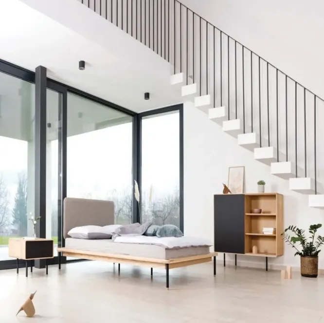 Komoda Dębowa Fina 118X45X100 Cm Door Czarna Gazzda
