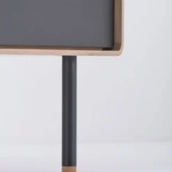Komoda Dębowa Fina 118X45X100 Cm Door Czarna Gazzda