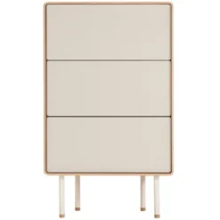 Komoda Dębowa Fina 60X45X100 Cm Jasnoszara Gazzda