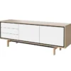 Komoda Floow 200 Cm Cm Dąb Bielony - Biały Laminat Bolia
