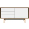 Komoda Floow 136 Cm Dąb Olejowany - Biały Laminat Bolia