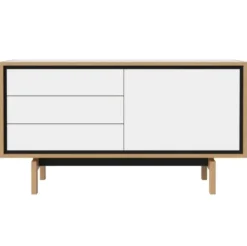 Komoda Floow 136 Cm Dąb Olejowany - Biały Laminat Bolia