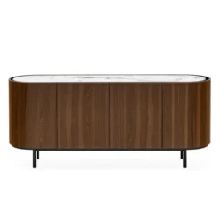 Komoda Lake 180 Cm Orzech - Blat Ceramiczny Biały Calligaris