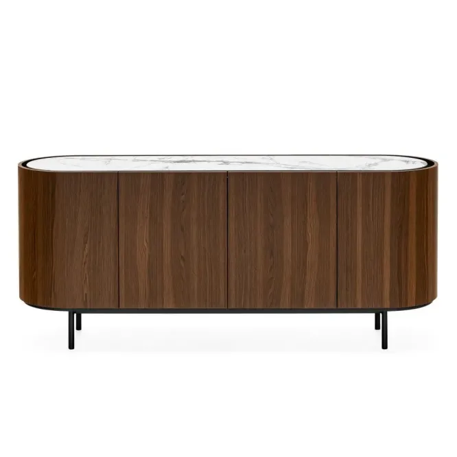 Komoda Lake 180 Cm Orzech - Blat Ceramiczny Biały Calligaris
