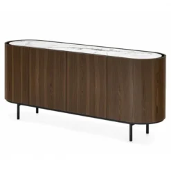 Komoda Lake 180 Cm Orzech - Blat Ceramiczny Biały Calligaris
