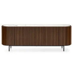 Komoda Lake 225 Cm Orzech - Blat Ceramiczny Biały Calligaris