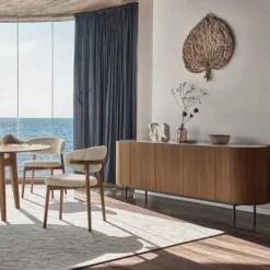 Komoda Lake 225 Cm Orzech - Blat Ceramiczny Biały Calligaris