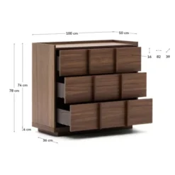 Komoda Onix 100 Cm Brązowa Kave Home