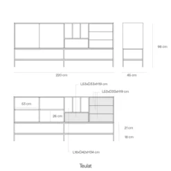 Komoda Platt 220 Cm Ceglasta Teulat