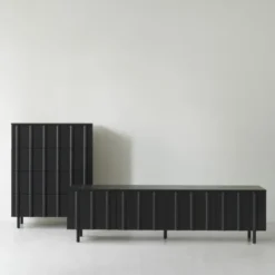 Komoda Rib 175 Cm Czarna Normann Copenhagen