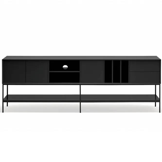 Komoda Tv Platt 220 Cm Czarna Teulat