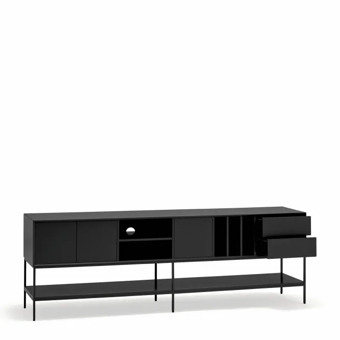 Komoda Tv Platt 220 Cm Czarna Teulat