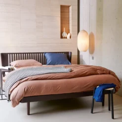 Łóżko Noa 160X200 Ażurowe Midnight Black Oak Auping
