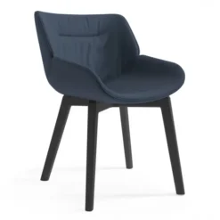 Krzesło Avell Podstawa Drewniana Navy Blue