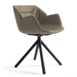 Krzesło Avell Swivel High Arm Wood Sand