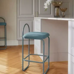 Krzesło Barowe Angui 92,5 Cm Zakurzony Błękit Aytm