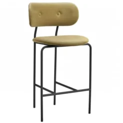 Krzesło Barowe Coco Counter Velvet Grey Green Gubi