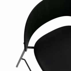 Krzesło Barowe Dosina 65 Cm Czarny Dąb - Czarna Skóra Pwtbs