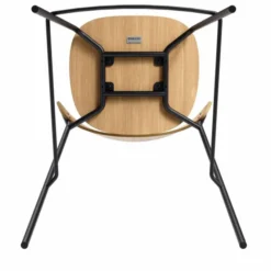 Krzesło Barowe Dosina 65 Cm Naturalny Dąb - Skóra Cognac Pwtbs