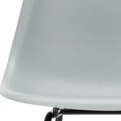 Krzesło Barowe Eames Plastic Re High Jasnoszare - Czarna Podstawa Vitra