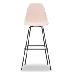 Krzesło Barowe Eames Plastic Re High Różowe - Czarna Podstawa Vitra