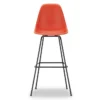 Krzesło Barowe Eames Plastic Re High Czerwone - Czarna Podstawa Vitra