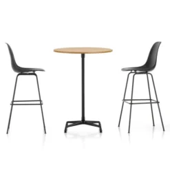 Krzesło Barowe Eames Plastic Re High Czerwone - Czarna Podstawa Vitra