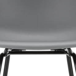 Krzesło Barowe Eames Plastic Re High Ciemnoszare - Czarna Podstawa Vitra